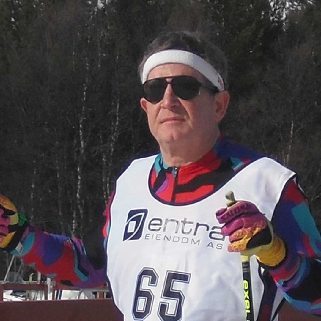 Mike Brace, former World Championship Paralympic Skier, on the slopes.